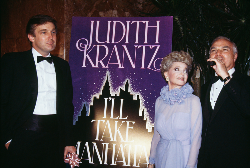 American businessman Donald Trump (left) with writer Judith Krantz at the publication party for her novel, ‘I’ll Take Manhattan,’ at Trump Tower, New York City, May 1986.